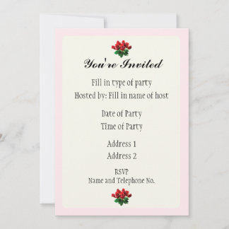 Party Invitation - Rose Design