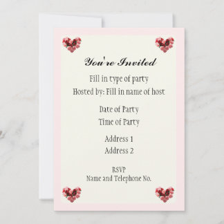 Party Invitation - Rose Design