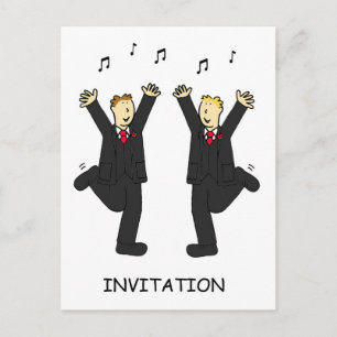 Party Invitation Two Grooms Dancing Postcard