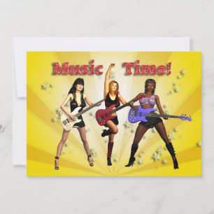 Party invitation with a girl band