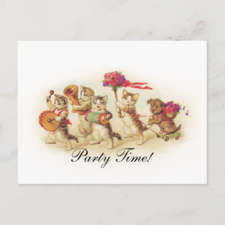 Party Invitation with a Kitten Parade Postcard