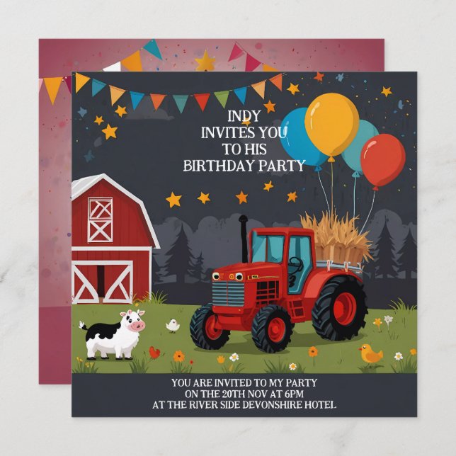 Party invitation you can personalize to your taste (Front/Back)