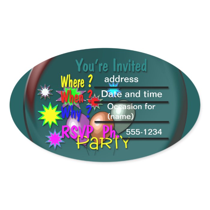 Party Invitations Stickers