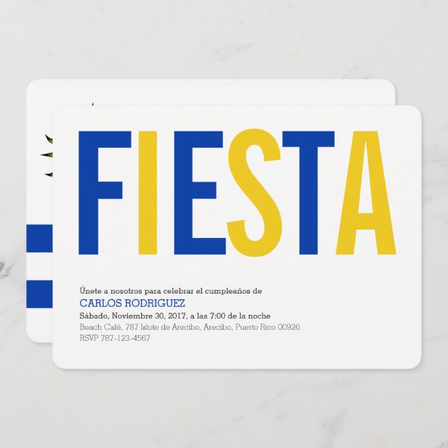 Party: Invitations: Uruguay: Uruguayan Flag Invitation (Front/Back)