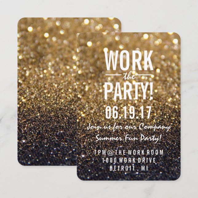 Party Invite | Gold Lit Nite Fab (Front/Back)