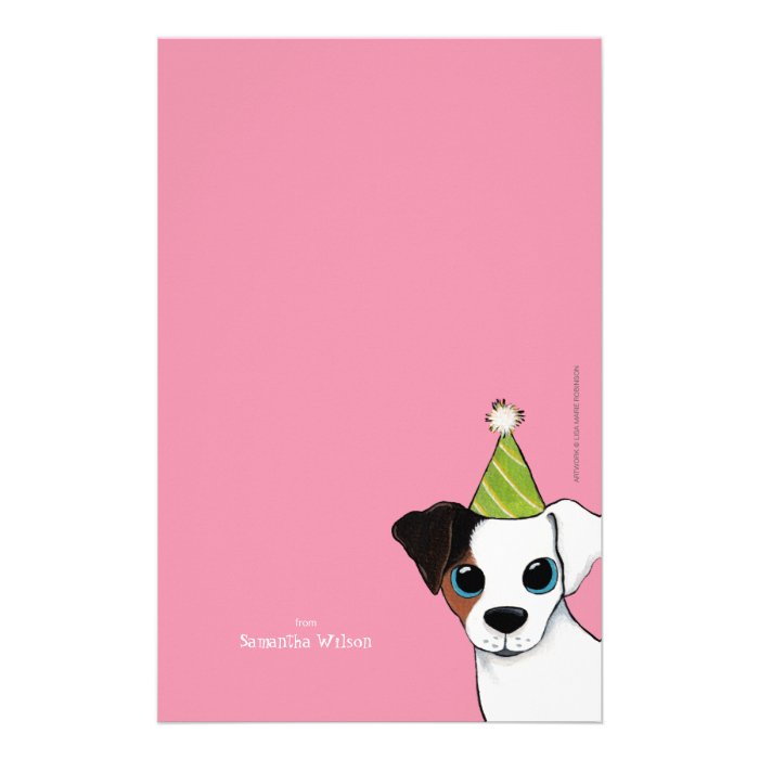 Party Jack Russell Dog Personalizable Note Paper Personalized Stationery