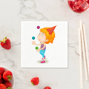Party Kid Juggling Colorful Balls Napkins