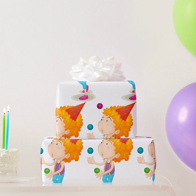 Party Kid Juggling Colorful Balls Wrapping Paper (Creator Uploaded)