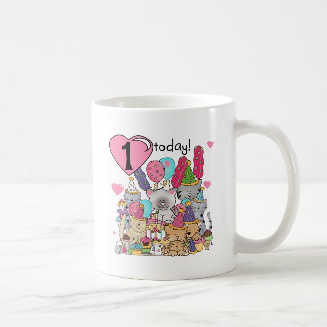 Party Kittens 1st Birthday Tshirts and Gifts Coffee Mug (Right)
