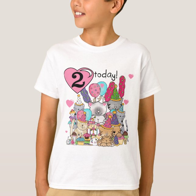 Party Kittens 2nd Birthday T-shirts and Gifts (Front)