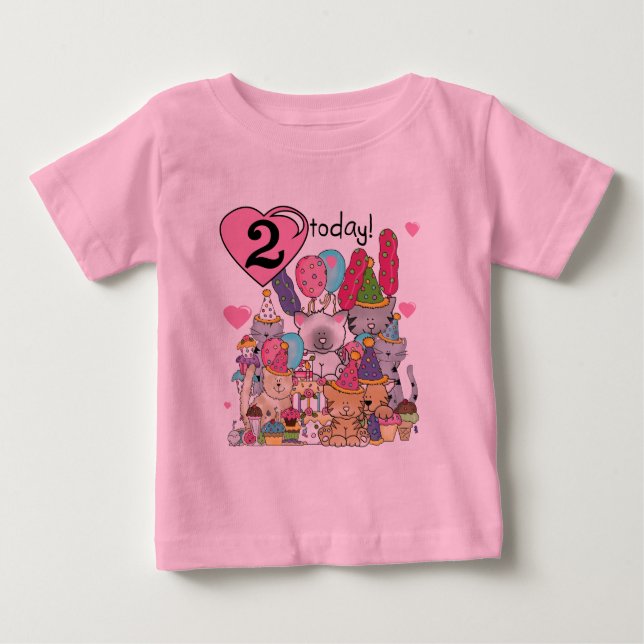 Party Kittens 2nd Birthday T-shirts and Gifts (Front)
