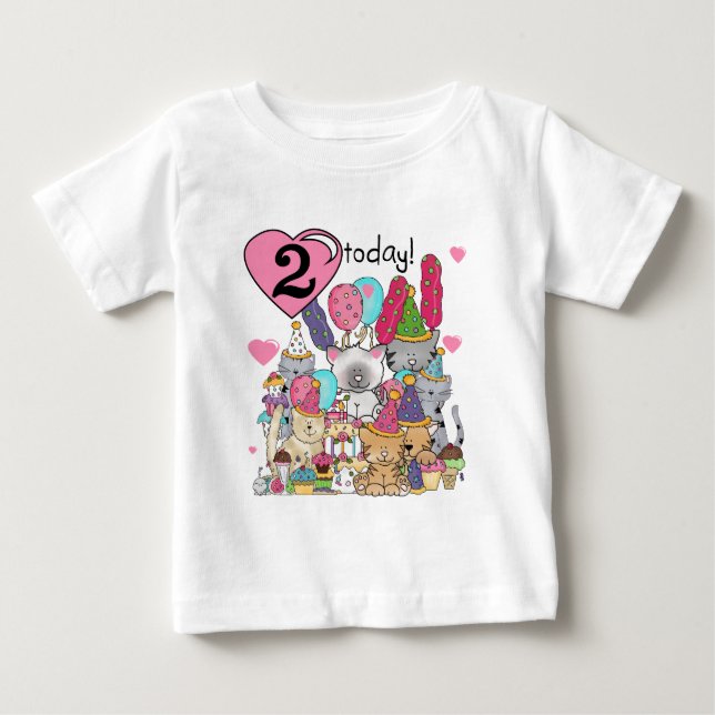 Party Kittens 2nd Birthday T-shirts and Gifts (Front)
