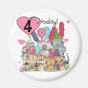 Party Kittens 4th Birthday T-shirts and gifts Magnet