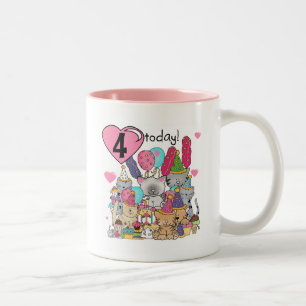 Party Kittens 4th Birthday T-shirts and gifts Two-Tone Coffee Mug