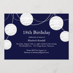 Party Lantern 18th Birthday Invitation