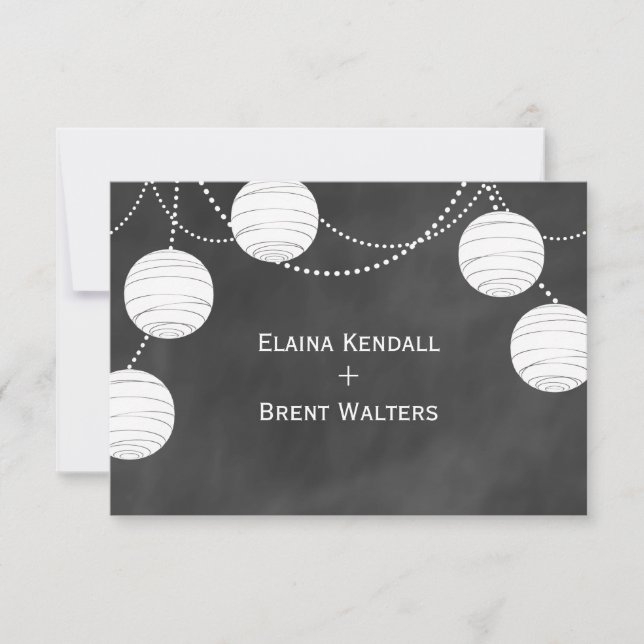 Party Lanterns on Chalk RSVP Card (Front)