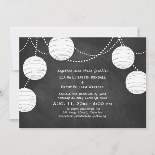 Party Lanterns on Chalk Wedding Invitation