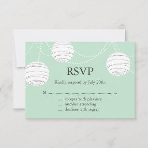 Party Lanterns RSVP in Mint Green