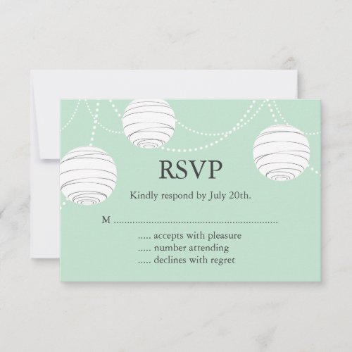 Party Lanterns RSVP in Mint Green