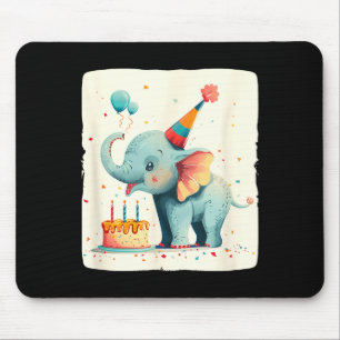 Party Large With This Happy Birthday Elephant Grap Mouse Pad