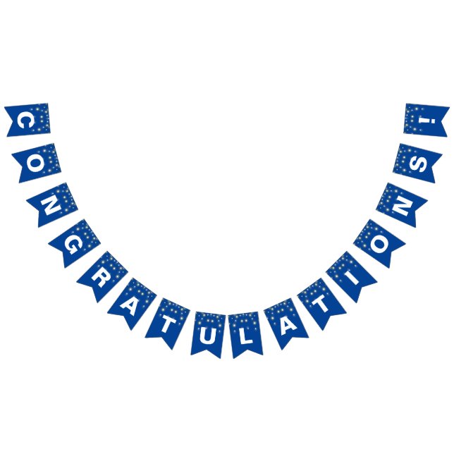 Party Lights Congratulations on Blue Bunting Flags (All)