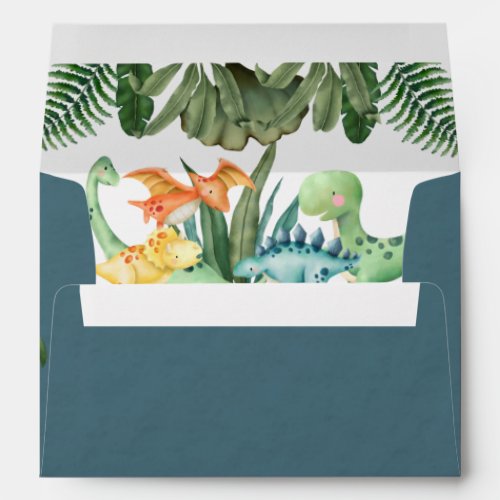 Party Like a Dinosaur Birthday Invitation  Envelope