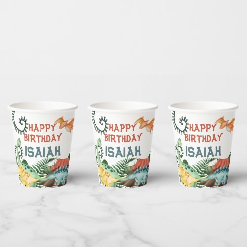 Party Like a Dinosaur Birthday  Paper Cups