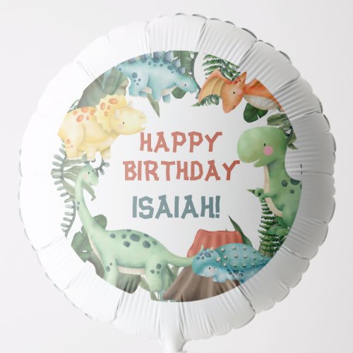 Party Like a Dinosaur Birthday Party Paper Plates Balloon