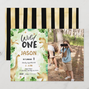 Party Like A Dinosaur, Birthday Photo Invitation