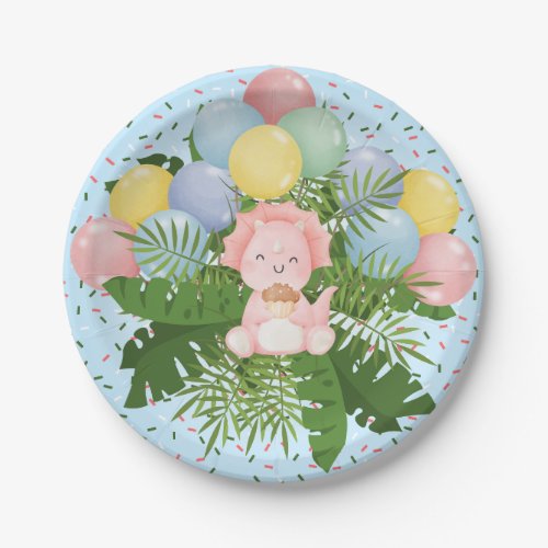 Party Like A Dinosaur Paper Plate