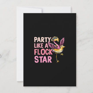 Party Like a Flock Star Funny Flamingo Invitation