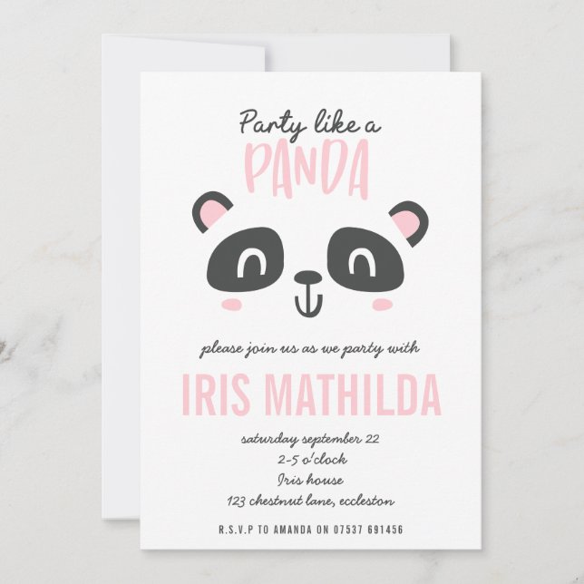Party like a panda bright colorful birthday (Front)
