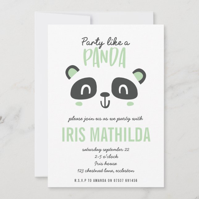 Party like a panda bright colorful birthday (Front)