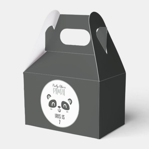 Party like a panda bright colorful birthday  favor boxes
