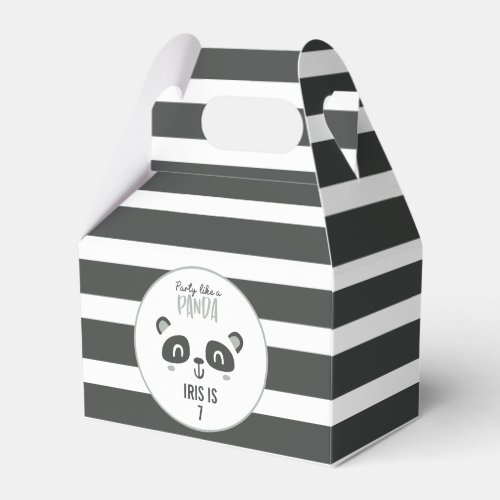 Party like a panda bright colorful birthday favor boxes