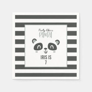 Party like a panda bright colorful birthday napkins