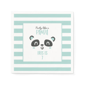 Party like a panda bright colorful birthday napkins
