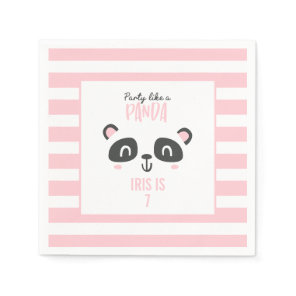 Party like a panda bright colorful birthday napkins