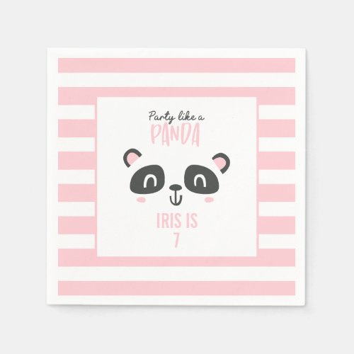 Party like a panda bright colorful birthday napkins