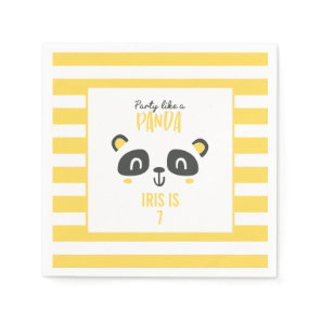 Party like a panda bright colorful birthday napkins
