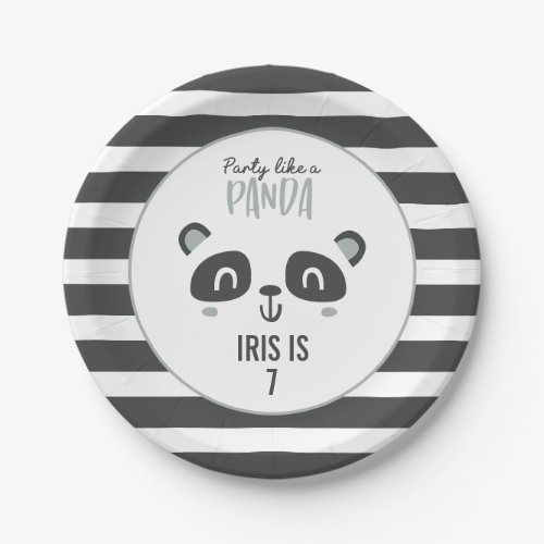 Party like a panda bright colorful birthday paper plates