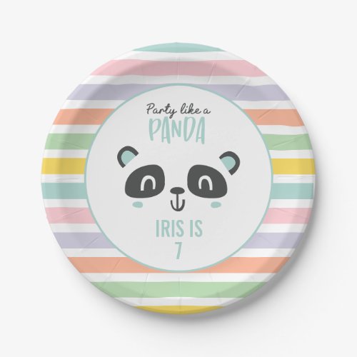 Party like a panda bright colorful birthday paper plates
