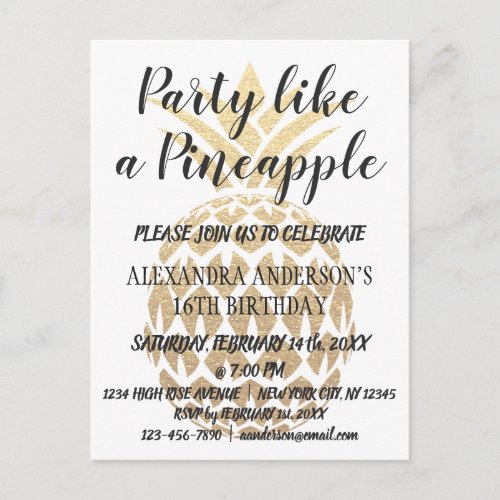 Party Like a Pineapple Birthday Invitation