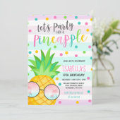 Party Like A Pineapple Birthday Invitation (Standing Front)
