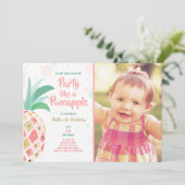 Party like a pineapple birthday invitation Tropic (Standing Front)