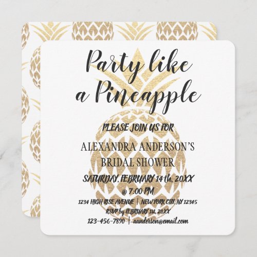 Party Like a Pineapple Bridal Shower Invitation