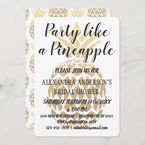 Party Like a Pineapple Bridal Shower Invitation