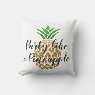 Party Like a Pineapple Tropical Birthday Throw Pillow