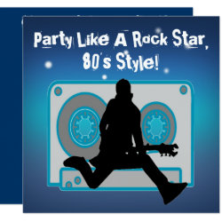 Party Like A Rock Star 80's Party Invitations