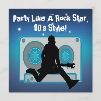 Party Like A Rock Star 80's Party Invitations